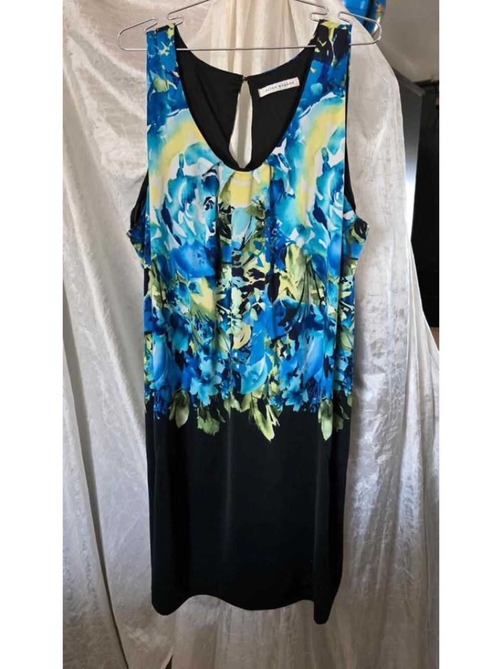 Womems Blue Floral shift Dress Sz 1X